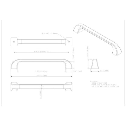 96 mm Center-to-Center Satin Nickel Square Marlo Cabinet Pull
