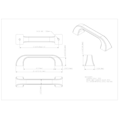 96 mm Center-to-Center Satin Nickel Square Marlo Cabinet Pull