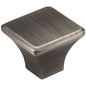 7/8" Overall Length Satin Nickel Square Marlo Cabinet Knob