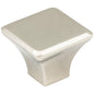 7/8" Overall Length Satin Nickel Square Marlo Cabinet Knob