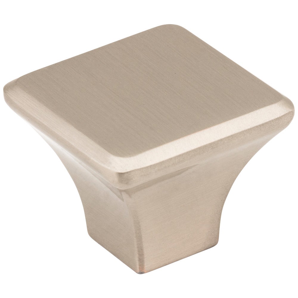 7/8" Overall Length Satin Nickel Square Marlo Cabinet Knob