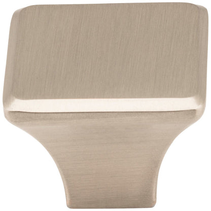 7/8" Overall Length Satin Nickel Square Marlo Cabinet Knob