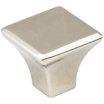 7/8" Overall Length Satin Nickel Square Marlo Cabinet Knob