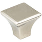 7/8" Overall Length Satin Nickel Square Marlo Cabinet Knob