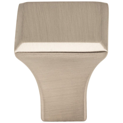 7/8" Overall Length Satin Nickel Square Marlo Cabinet Knob