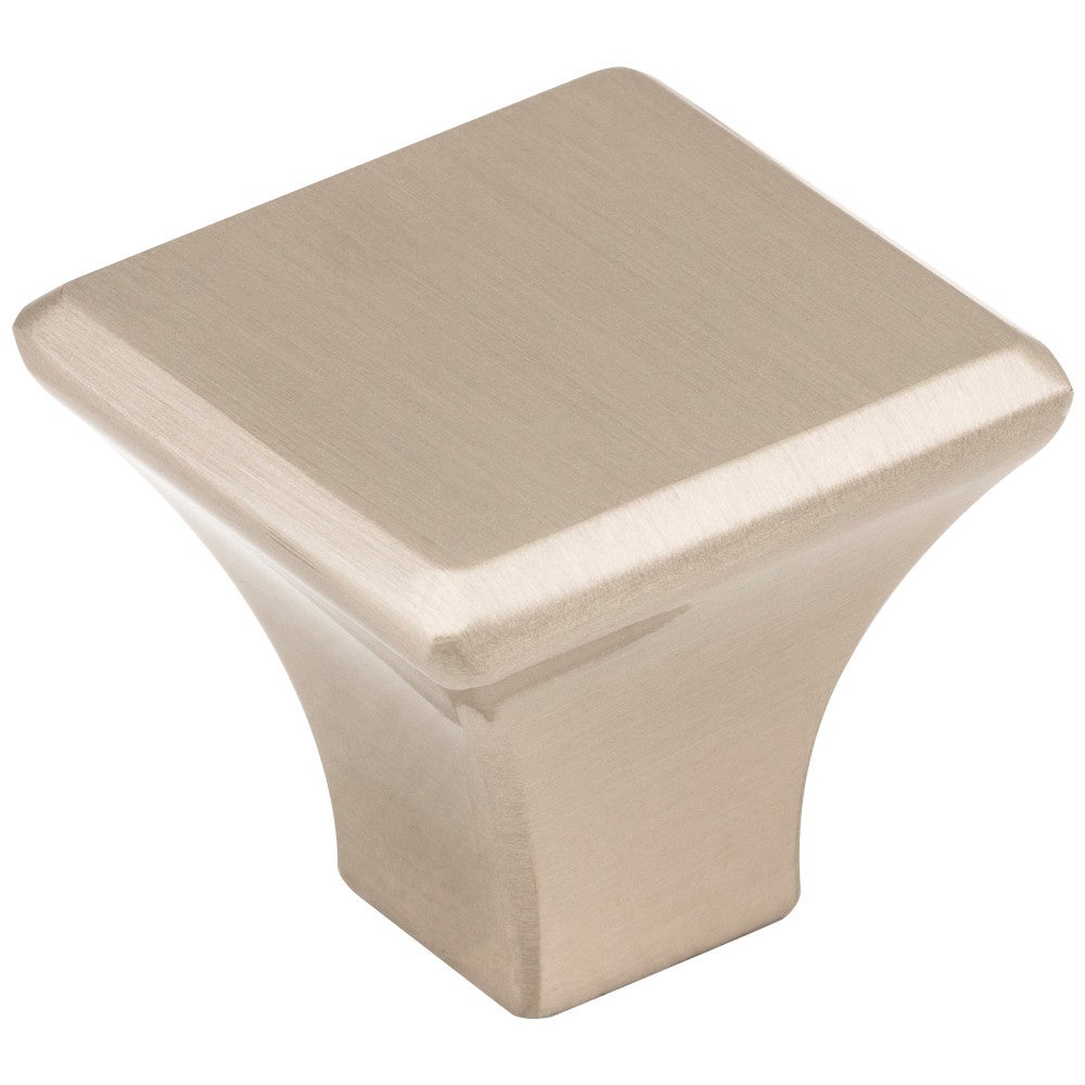 7/8" Overall Length Satin Nickel Square Marlo Cabinet Knob