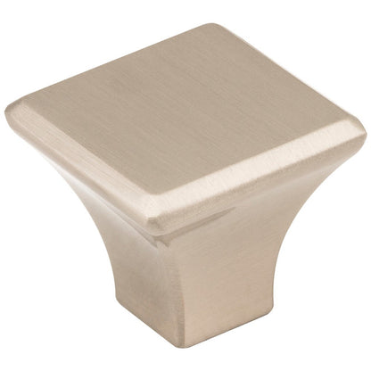 7/8" Overall Length Satin Nickel Square Marlo Cabinet Knob