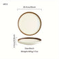 4Piece Mocha Gold 8Inch Ceramic Dinner Plate Set