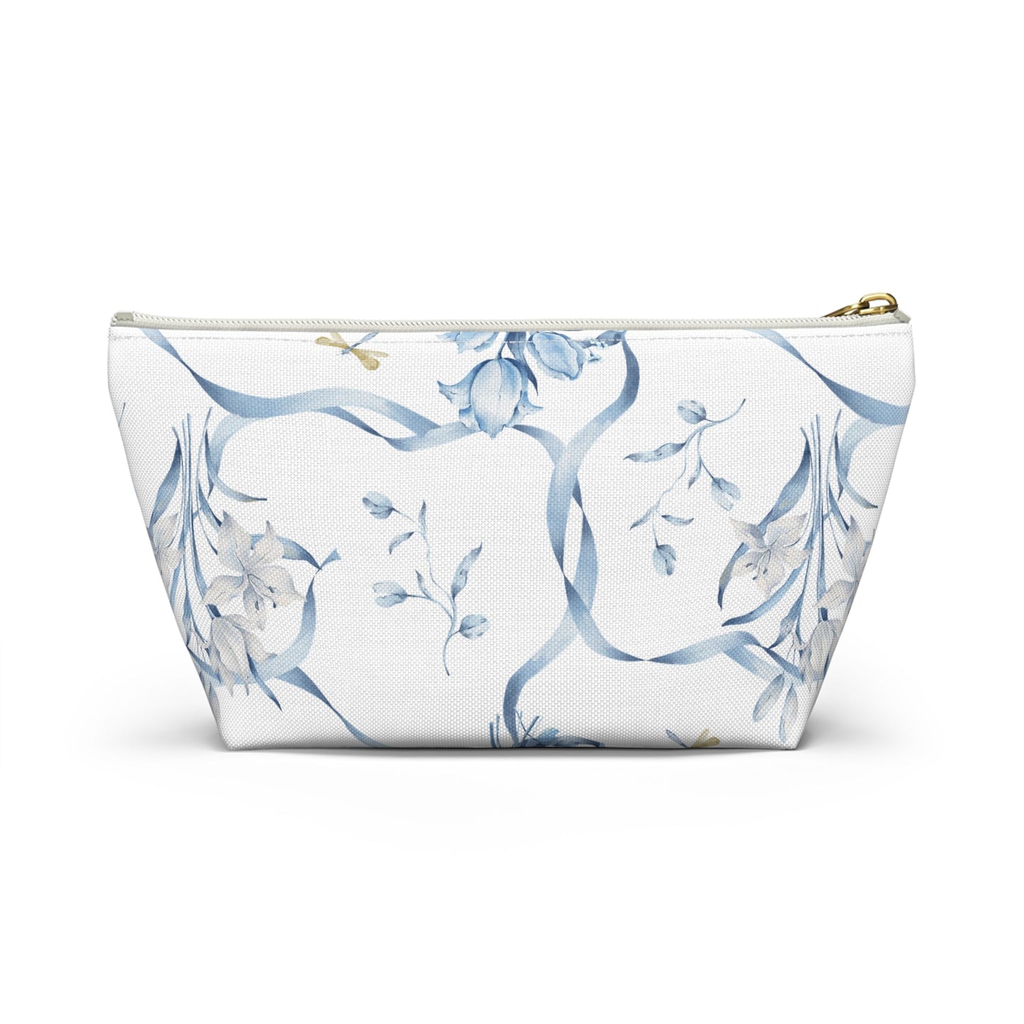 Customizable: Floral T-bottom Accessory Pouch | Gift for Her, Makeup Bag, Travel Organizer, Storage Solution, Spring Decor