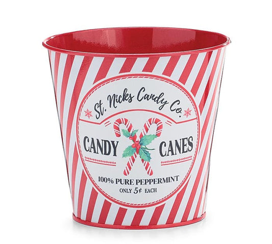 Santa's Sweet Shoppe Collection 4" CANDY CANE POT COVER