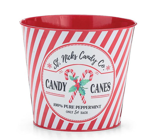 Santa's Sweet Shoppe Collection - 6" CANDY CANE POT COVER