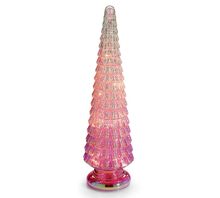 18" PINK TREE IRIDESCENT LIGHT UP