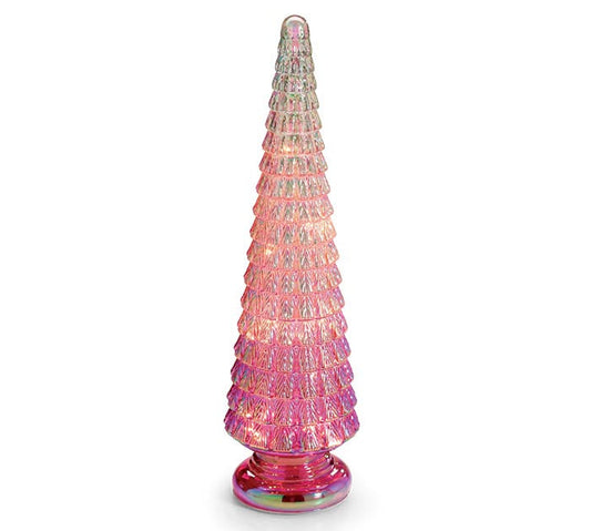 18" PINK TREE IRIDESCENT LIGHT UP