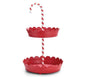 Santa's Sweet Shoppe Collection - 25" TIN CANDY CANE TIERED TRAY