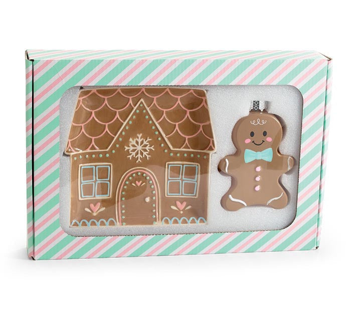 Santa's Sweet Shoppe Collection - GINGERBREAD TUMBLER AND TRAY SET