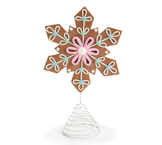 Santa's Sweet Shoppe Collection - 13" SNOWFLAKE GINGERBREAD COOKIE TREE TOPPER