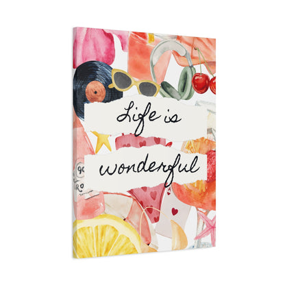 Life is Wonderful Canvas Wall Art, Colorful Decor, Inspirational Gift, Home Display, Summery Wall Art, Motivational Print