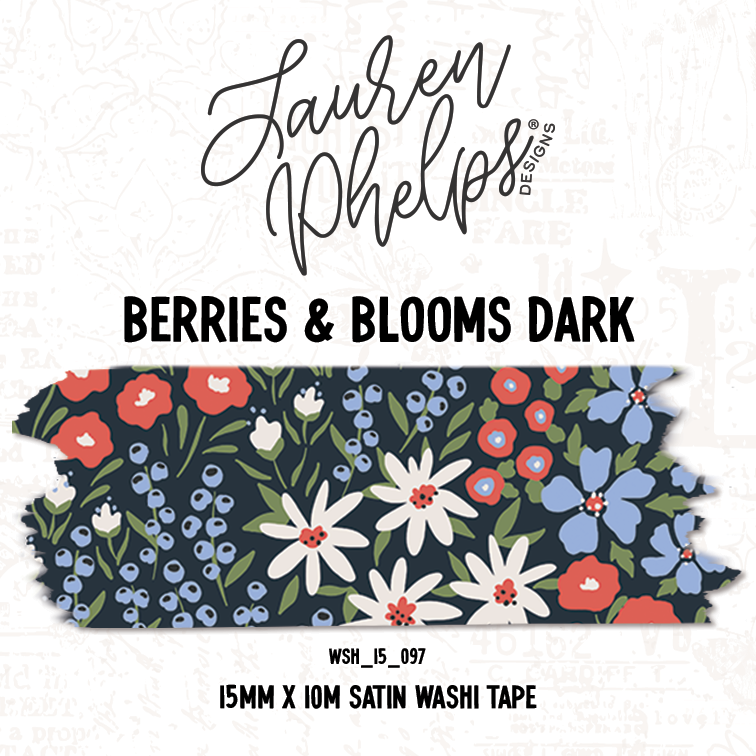 Berries & Blooms Dark 15mm washi