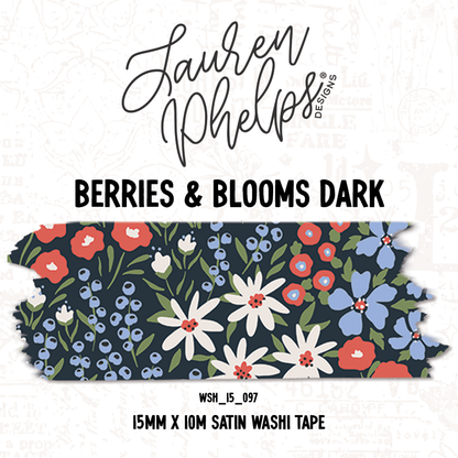 Berries & Blooms Dark 15mm washi