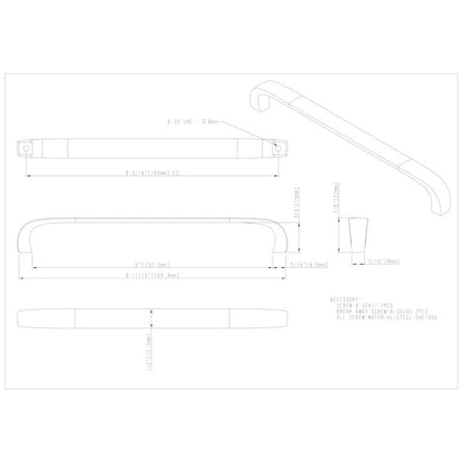 3" Center-to-Center Satin Nickel Square Slade Cabinet Pull