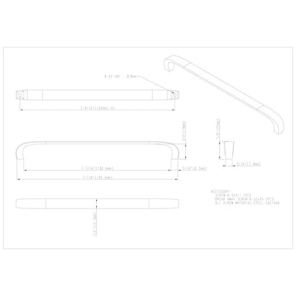 3" Center-to-Center Satin Nickel Square Slade Cabinet Pull