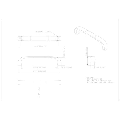 3" Center-to-Center Satin Nickel Square Slade Cabinet Pull