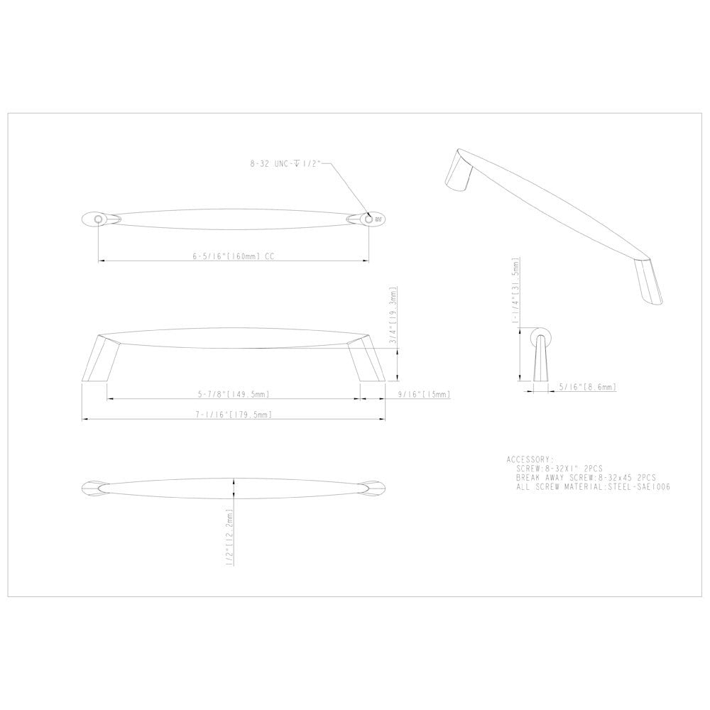 3" Center-to-Center Satin Nickel Zachary Cabinet Pull