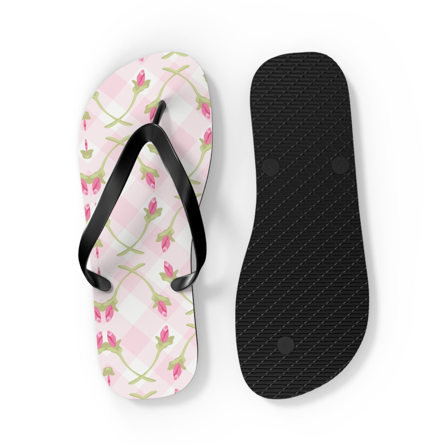 Customizable: Chic Floral Flip Flops for Summer Fun, Beach Vacation Sandals, Garden Party Footwear, Stylish Slip-Ons, Spring Accessories