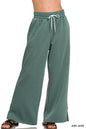 Zenana Scuba Drawstring Pants in Jade