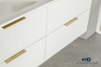 Sorrento 48" White Double Bowls Bathroom Cabinet