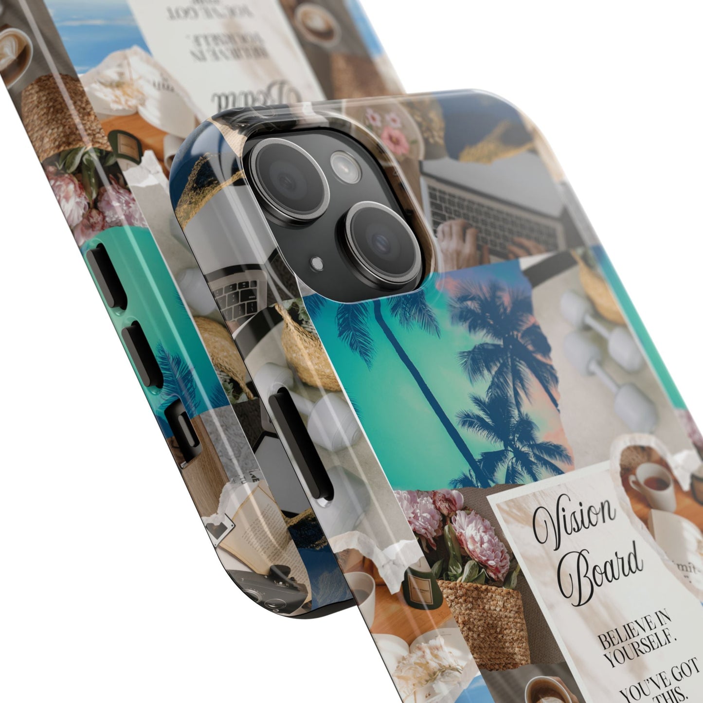 Inspiring Vision Board Phone Case, Motivational Tough Case, Adventurous Gift for Her, Self-Care, Dream Big, Unique Phone Accessory