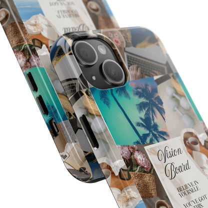 Inspiring Vision Board Phone Case, Motivational Tough Case, Adventurous Gift for Her, Self-Care, Dream Big, Unique Phone Accessory