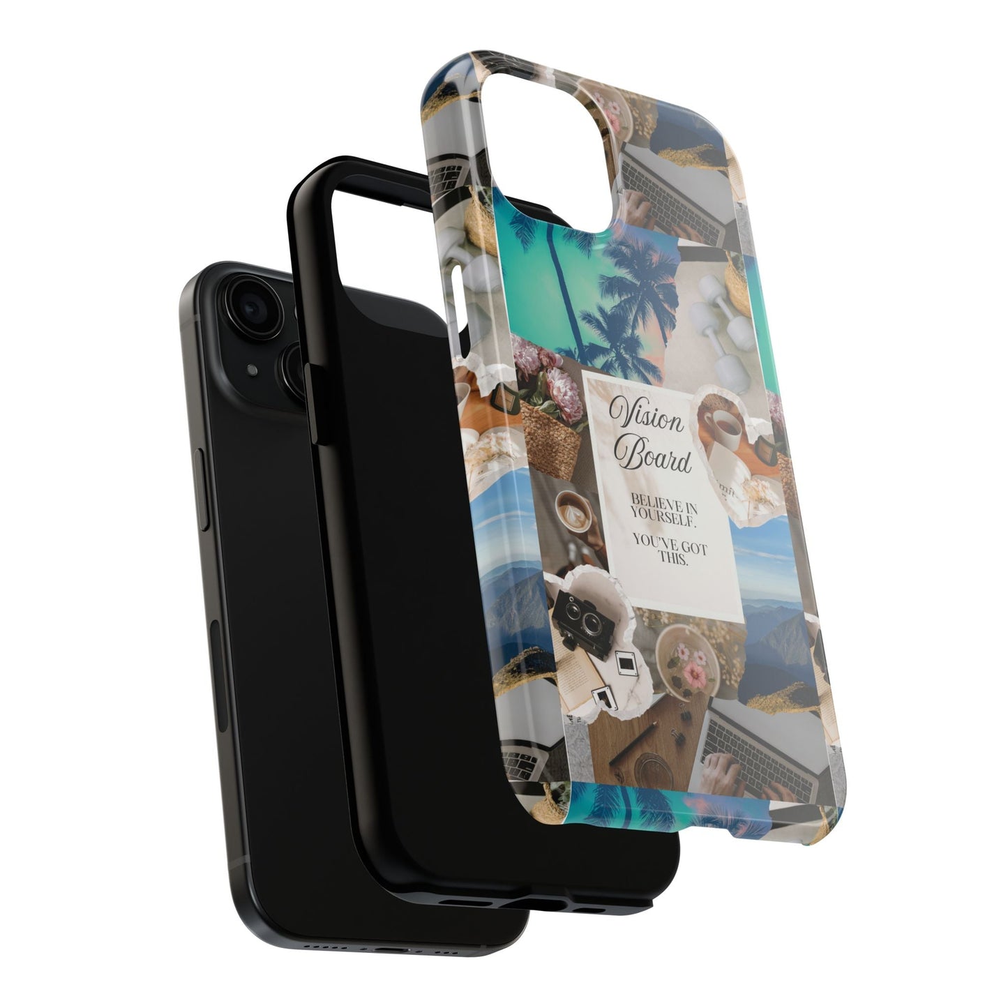 Inspiring Vision Board Phone Case, Motivational Tough Case, Adventurous Gift for Her, Self-Care, Dream Big, Unique Phone Accessory