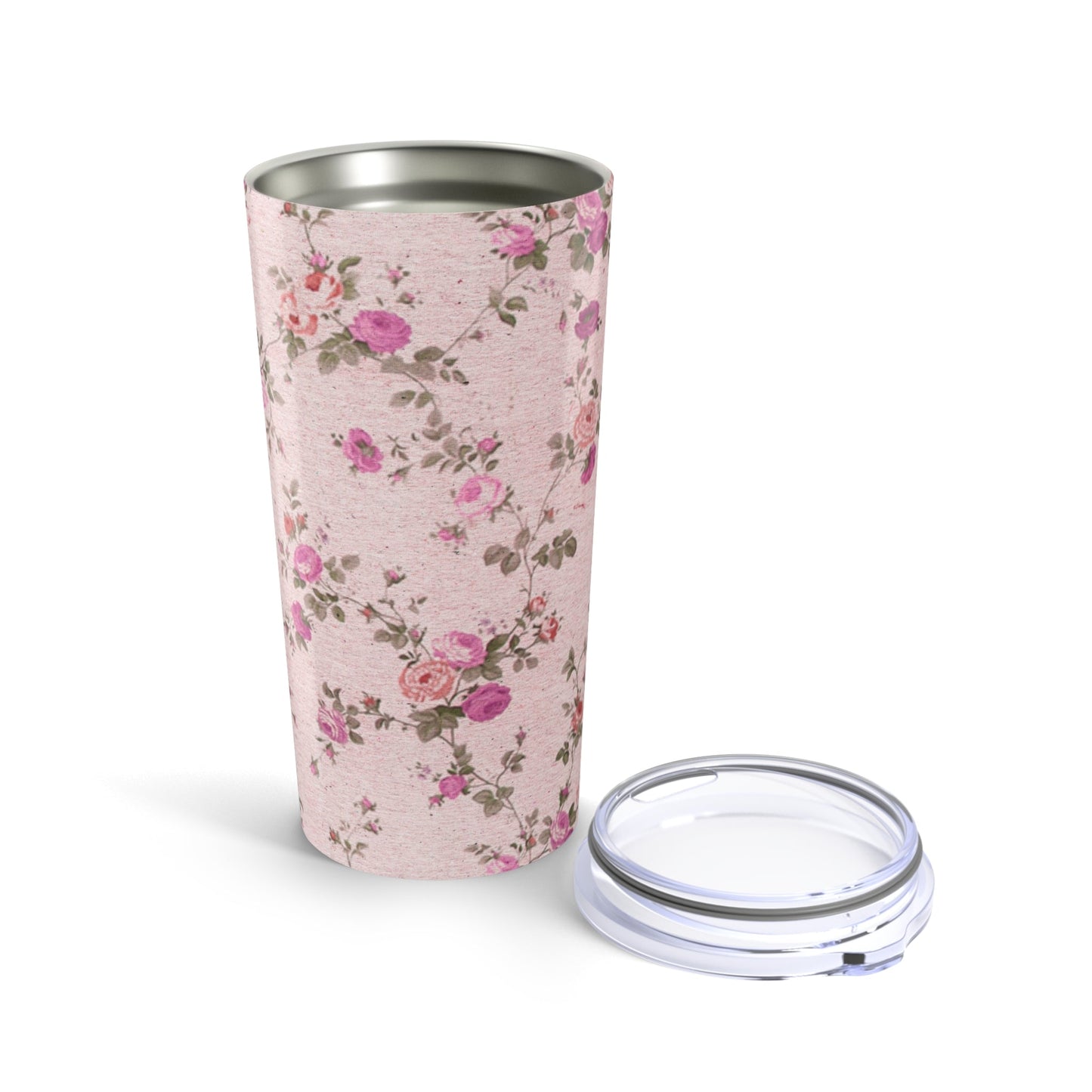 Customizable: Floral Insulated Tumbler - Stylish Travel Mug, Shabby Chic Coffee Cup, Pink Floral Drinkware, Gift for Her, Summer Picnic, Wedding Favor