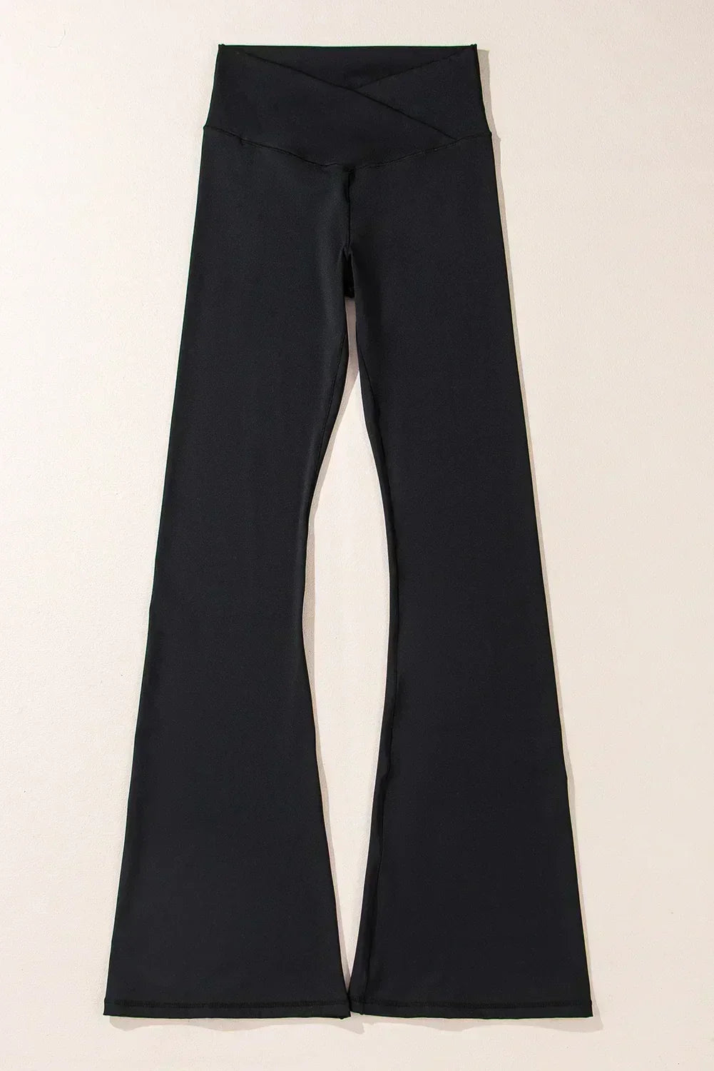 Dark Grey V Shape High Waist Flared Leggings Femstylo
