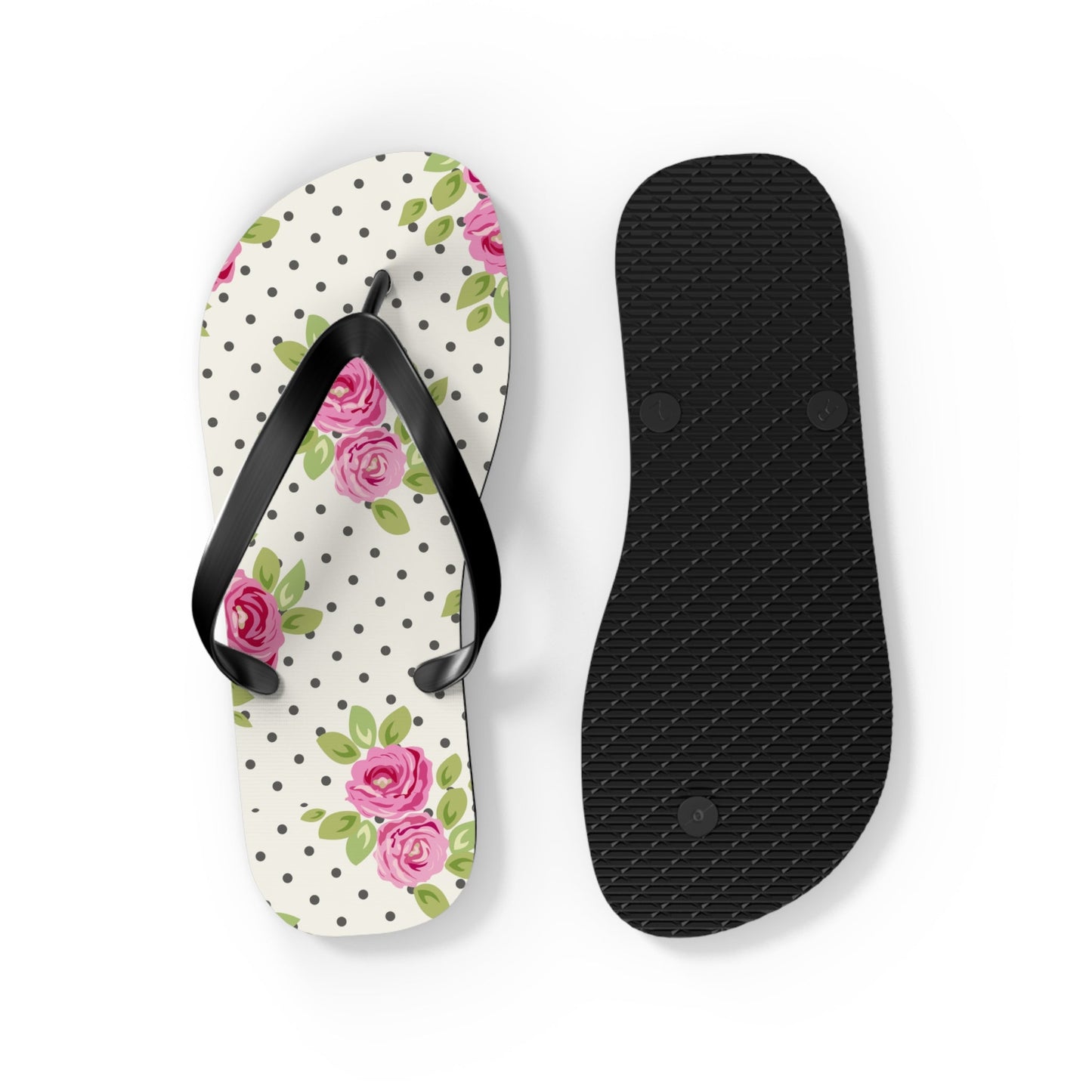 Customizable: Floral Flip Flops, Comfortable Summer Sandals, Beach Footwear, Gift for Vacation, Floral Patterns