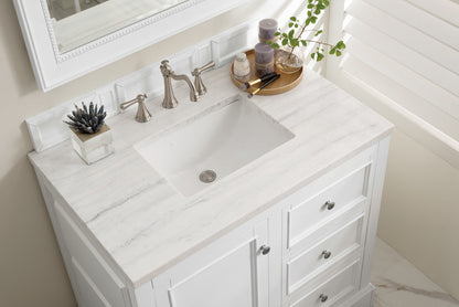 De Soto 36" Single Vanity Cabinet, Bright White