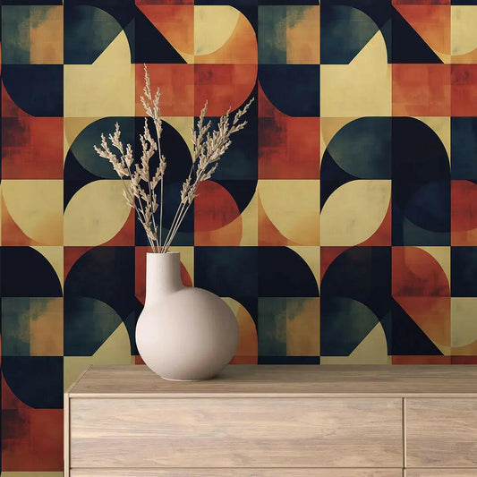 Retro Solstice Grid Mural