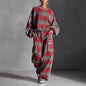 Women's Independent Brand Street Style Distressed Plaid Pantsuit With Contrasting Piping