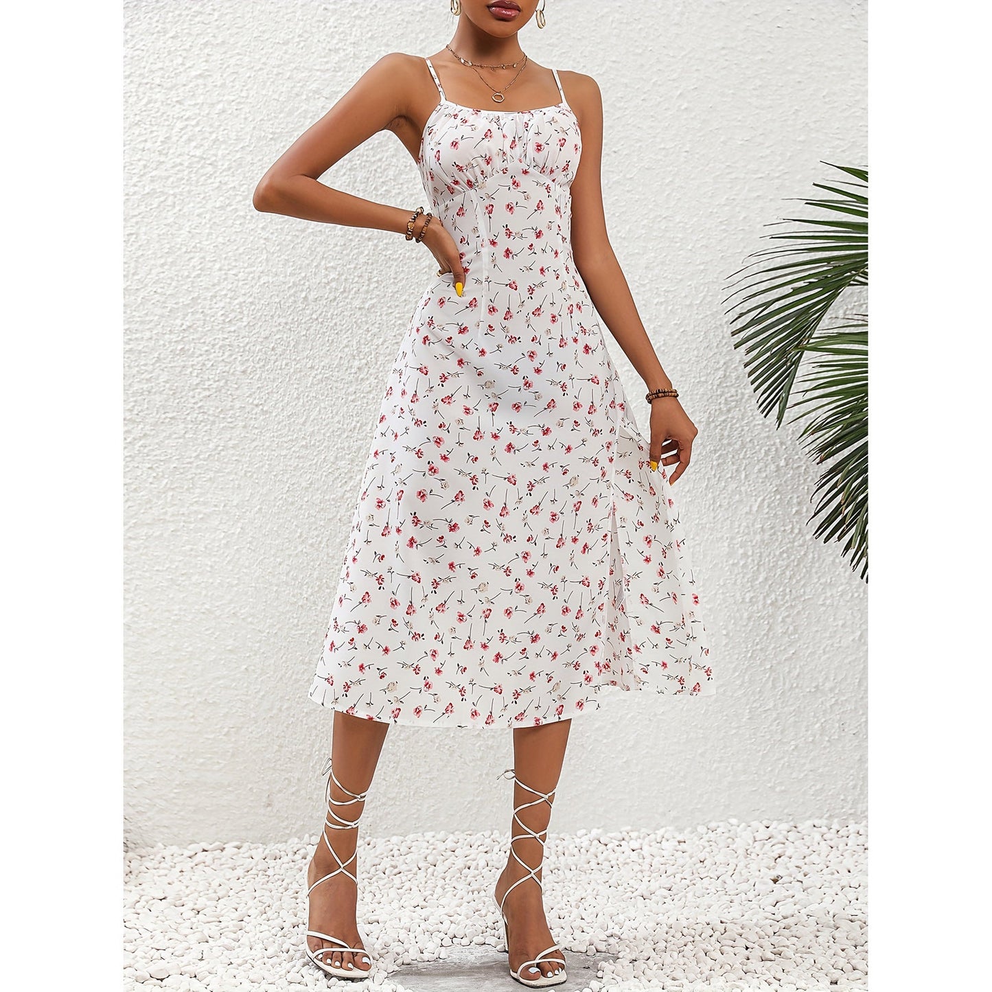 Polka Dot Suspender Dress - New Summer Sexy Split Long Dress for Women