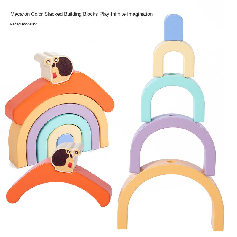 Wooden children's rainbow snail