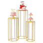 Hex Wedding Cake Stands | 3-Piece Set Gold Metal Pedestals