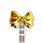 Deluxe Metallic Bow Metal Straw Topper