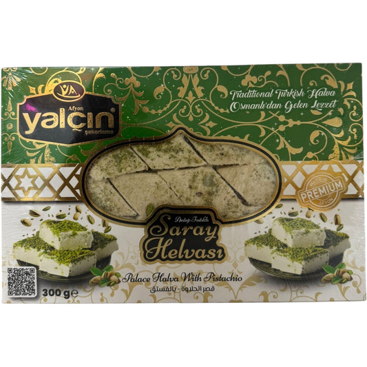 Yalcin Turkish Halva with Pistachio - Authentic Sweet Treat, Made in Turkey, 200g