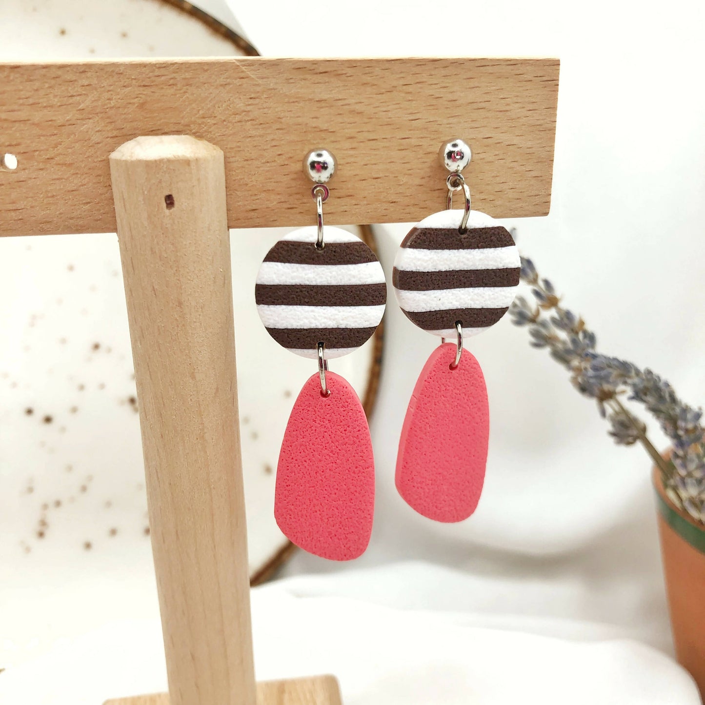 Women's Stylish Earrings, Hand Crafted Polymer Clay Earrings, Nickel | Gift Shop & Gift Wrapping | Under $100 | Kitchen + Metal