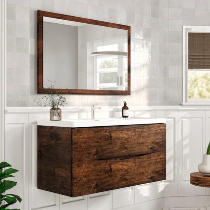 Eviva Sun Wooden Framed Mirror