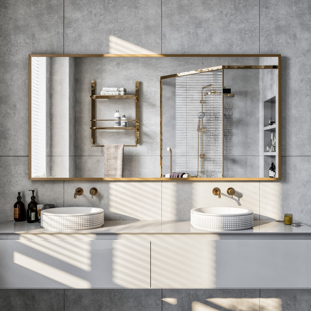 Eviva Gold Gold Metal Framed Mirror