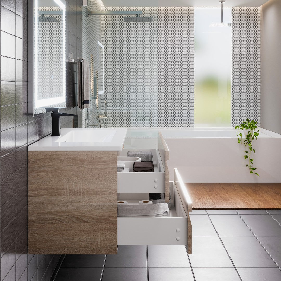 Eviva Joy Bath Vanity with Porcelain Top and Integrated Sink (24"-40")