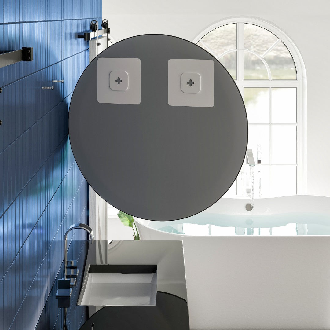 EVIVA Round 36 Inch Frameless Mirror with Bevel Edge