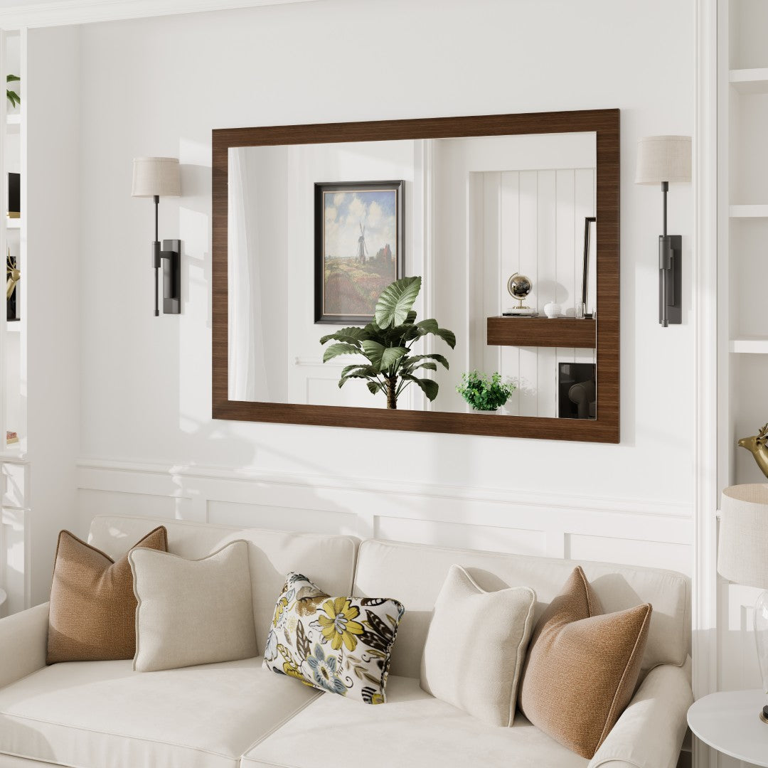 Eviva Reflection Gray Oak Wooden Framed Mirror
